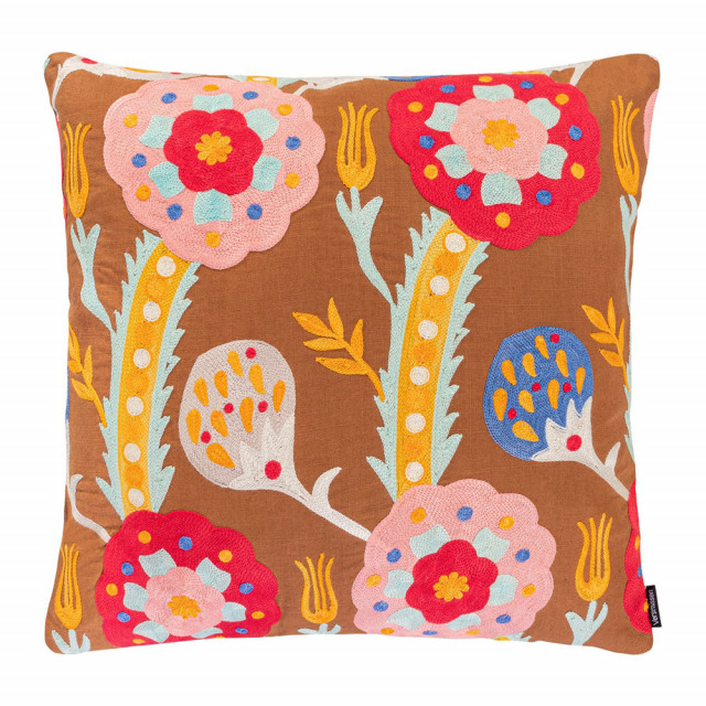 Perna patrata multicolora din textil 40x40 cm Suzani Versmissen