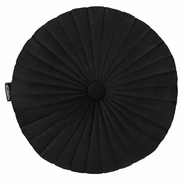 Perna rotunda neagra din catifea 40 cm Emmy Riverdale
