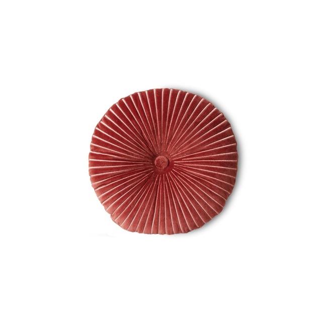 Perna rotunda rosu burgund din bumbac 35 cm Ripple HKliving