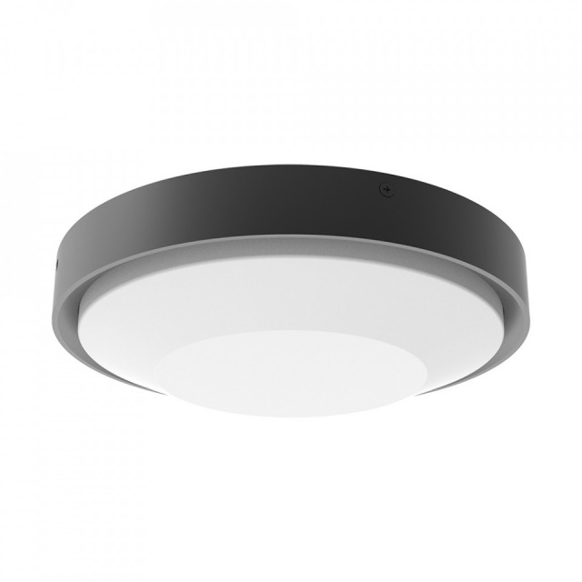 Plafoniera pentru exterior alba/neagra din plastic si aluminiu Fuga Steinhauer