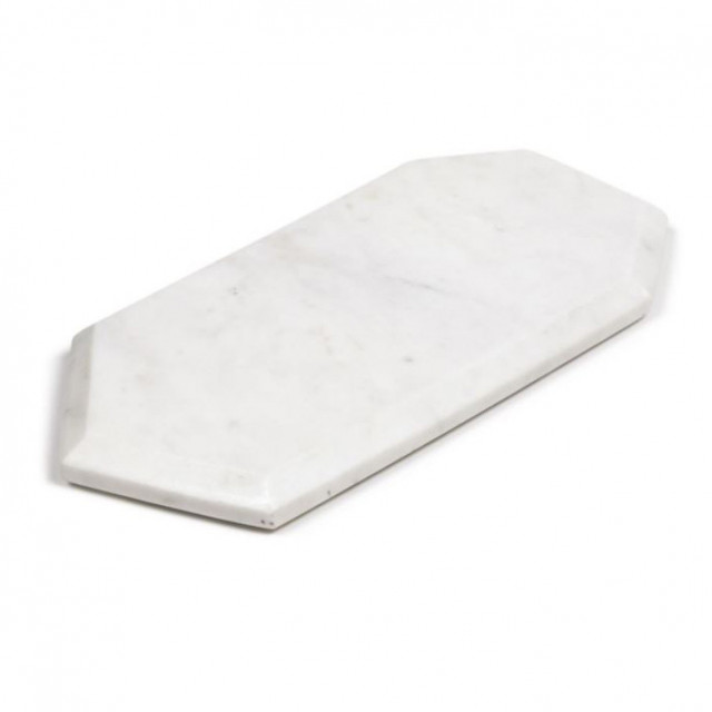 Platou pentru servire alb din marmura 15x29 cm Claria Kave Home