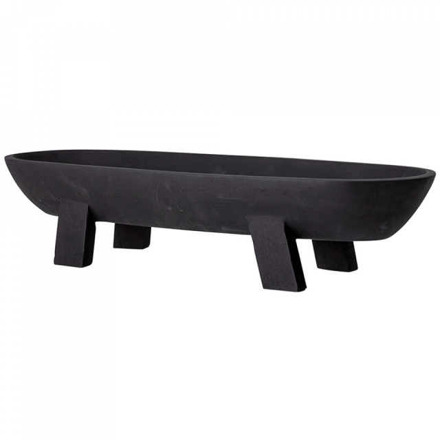 Platou servire negru din lemn de mango 15x54 cm Eina Bloomingville