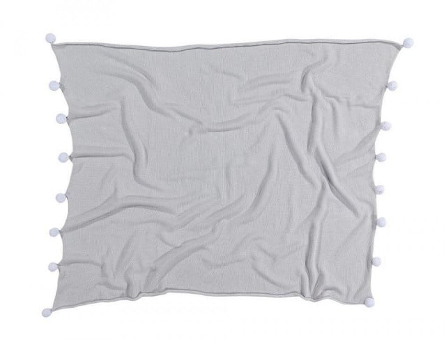 Pled gri din bumbac pentru copii 100x120 cm Bubbly Lorena Canals