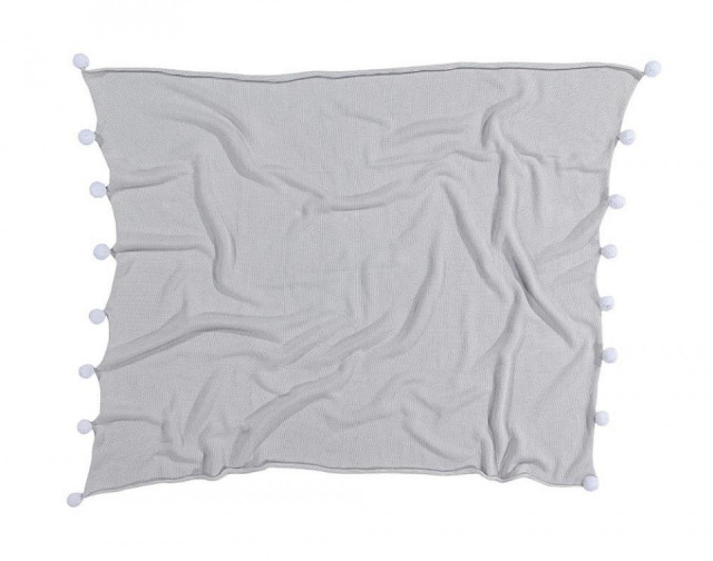 Pled pentru copii gri din bumbac 100x120 cm Bubbly Lorena Canals