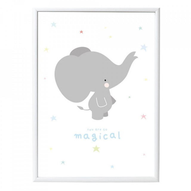 Poster multicolor din hartie 50x70 cm Elephant A Little Lovely Company