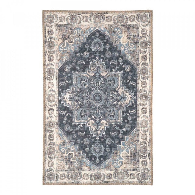 Pres pentru intrare dreptunghiular albastru din fibre sintetice 50x80 cm Havana Chenille House Nordic