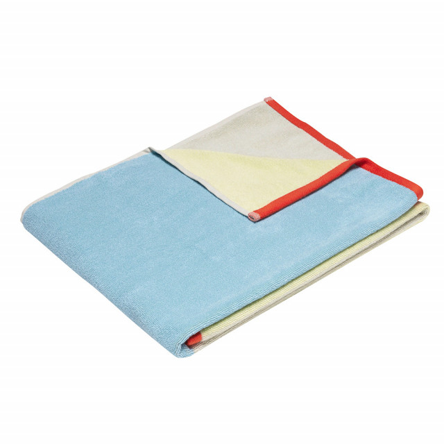 Prosop albastru/multicolor din bumbac 50x100 cm Block Hubsch