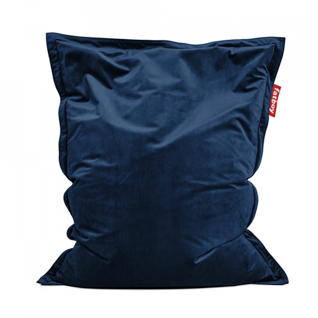 Puf albastru inchis din catifea 120x155 cm Original Velvet Fatboy
