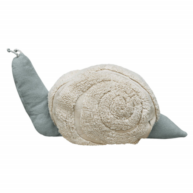 Puf bej/albastru din bumbac 45x95 cm Snail Lorena Canals
