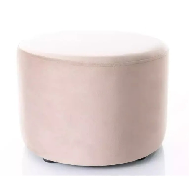 Puf rotund bej inchis din catifea 43 cm Doti A The Home Collection