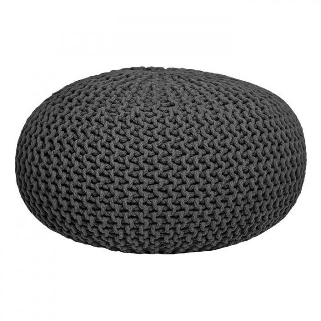 Puf rotund gri antracit din bumbac 70 cm Andrew LABEL51