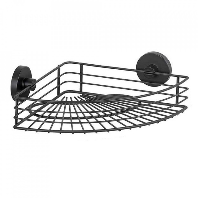 Raft pentru baie negru din metal 32 cm Bari Corner Wenko