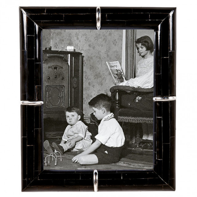 Rama foto neagra din corn de bivol si MDF 26x31 cm Ring Black LifeStyle Home Collection