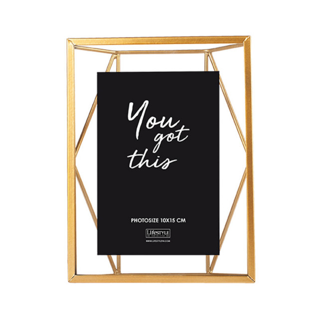Rama foto pentru perete aurie din sticla si metal 16x20 cm Nuri LifeStyle Home Collection