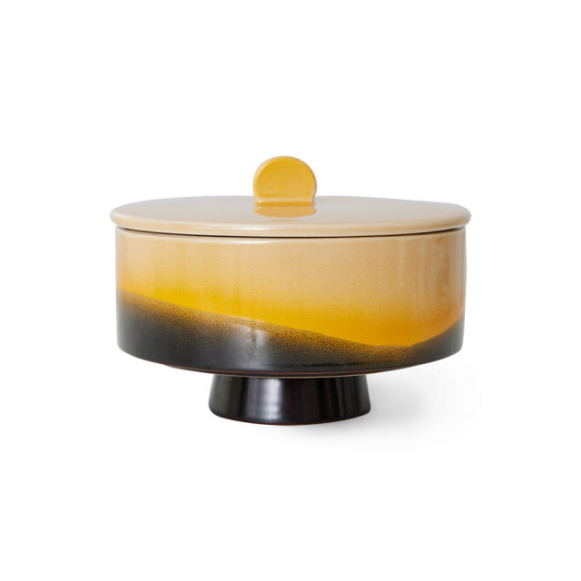 Recipient cu capac multicolor din ceramica Sunshine HKliving