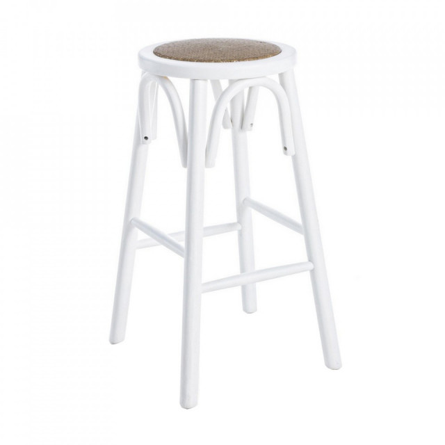 Scaun bar alb/maro din lemn Circle Bizzotto