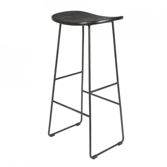 Scaun bar negru din lemn Tangle The Home Collection