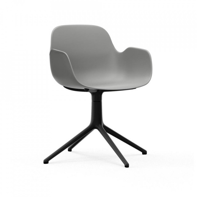 Scaun birou rotativ gri/negru din polipropilena Form 4L Normann Copenhagen