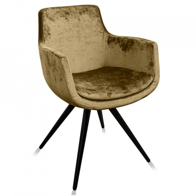 Scaun dining bej auriu din bumbac Hoxton Versmissen