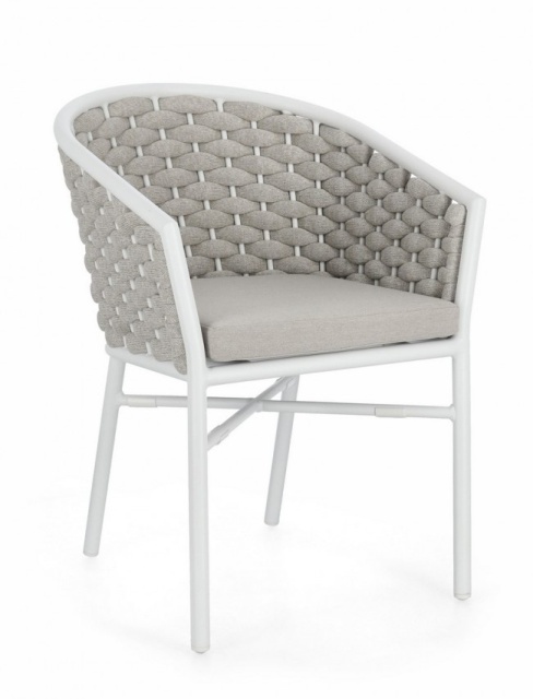 Scaun dining exterior alb din metal Margalida Bizzotto