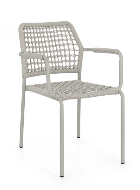 Scaun dining exterior gri din metal Rajada Bizzotto