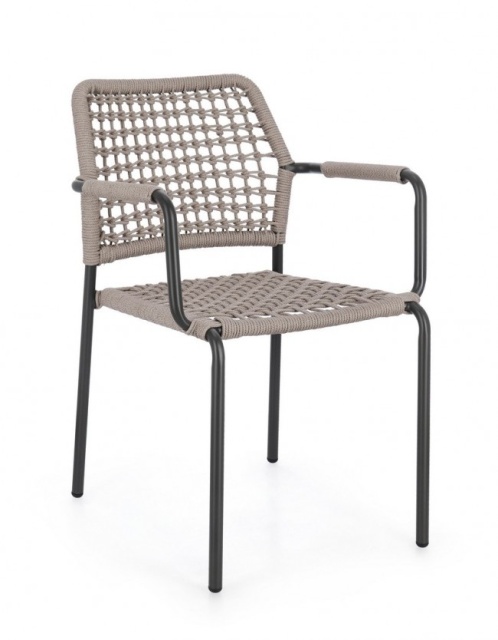 Scaun dining exterior negru/ kaki din metal Rajada Bizzotto