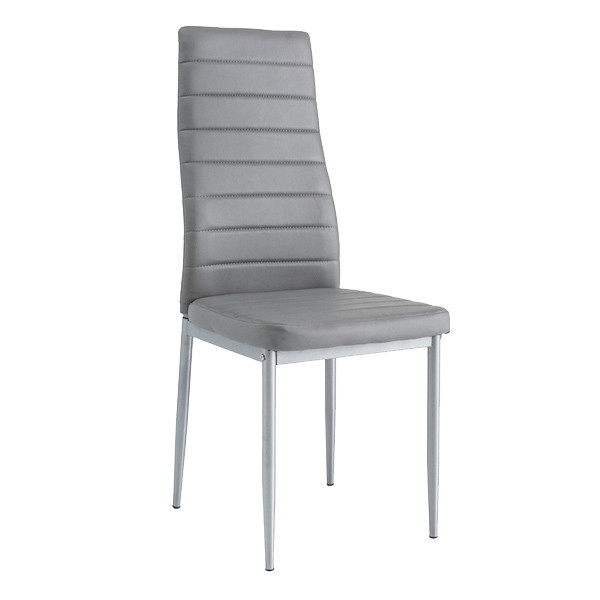 Scaun dining gri din piele ecologica Bis The Home Collection