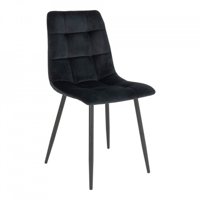 Scaun dining negru din catifea Middelfart House Nordic