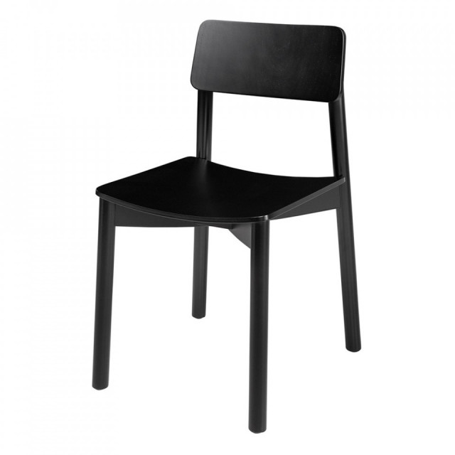 Scaun dining negru din lemn de fag Mine Lilo Versmissen