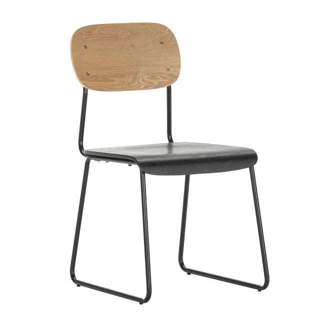 Scaun dining negru/maro din metal Aira The Home Collection