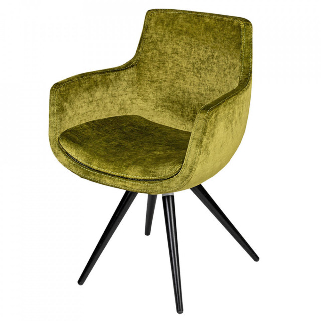 Scaun dining verde muschi din bumbac Hoxton Versmissen