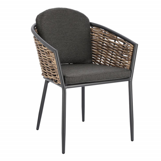 Scaun exterior dining gri din metal Maribela Bizzotto