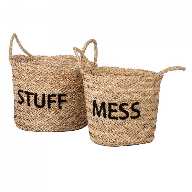 Set 2 cosuri maro/negre din fibre naturale Messy Stuff Kids Depot