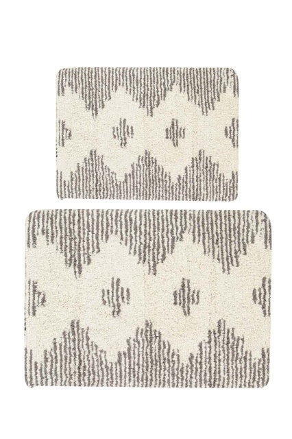 Set 2 covorase de baie gri din bumbac Mistic The Home Collection