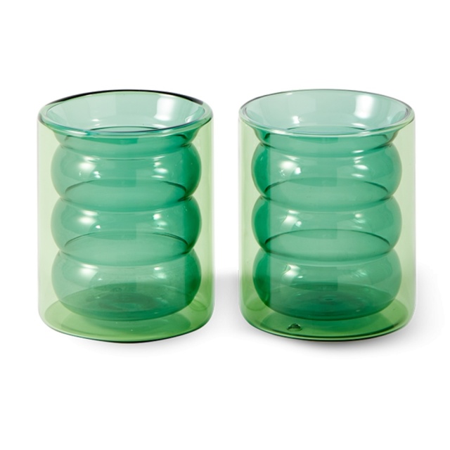 Set 2 pahare verzi din sticla 300 ml Chubby Pols Potten