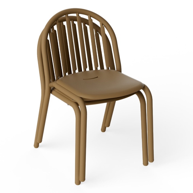Set 2 scaune dining exterior maro mochaccino din metal Fred's Fatboy
