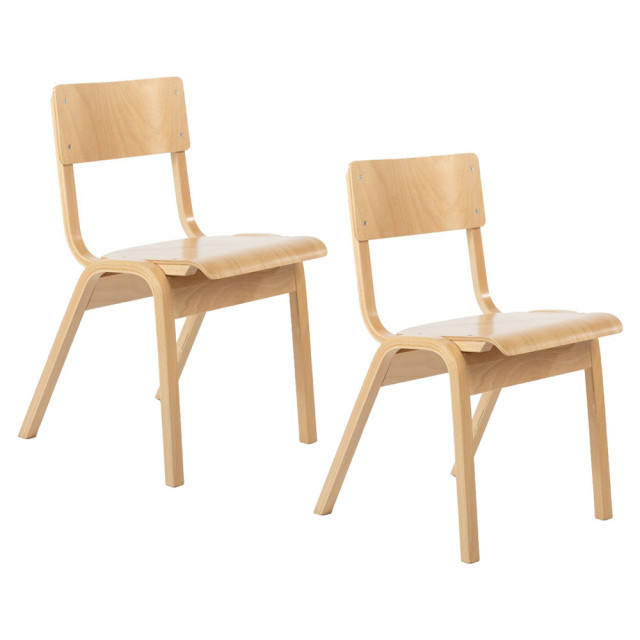 Set 2 scaune maro din lemn Dim Kids Depot