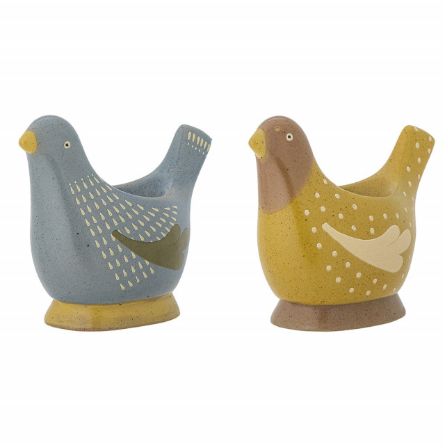 Set 2 suporturi pentru ou multicolore din ceramica Birdy Bloomingville