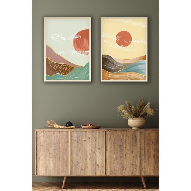 Set 2 tablouri multicolore din lemn 30x40 cm Forest The Home Collection