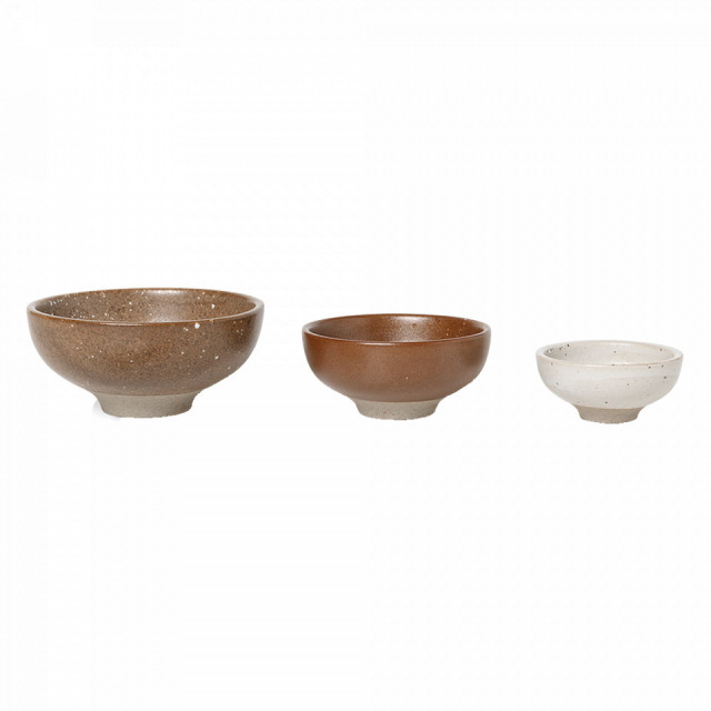 Set 3 boluri multicolore din ceramica Petite Ferm Living