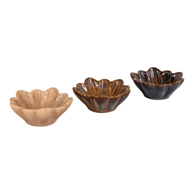 Set 3 boluri pentru aperitive bej/maro din ceramica 9 cm Barry House Nordic