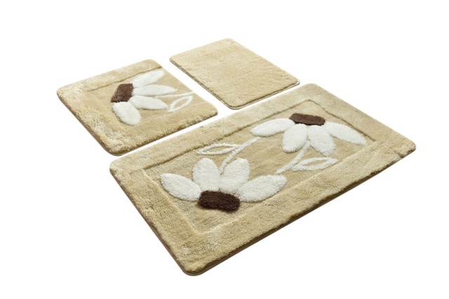 Set 3 covorase de baie multicolore din fibre sintetice Daisy Rock The Home Collection