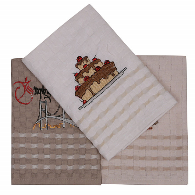 Set 3 prosoape bucatarie multicolore din bumbac 40x60 cm Melisa 2 The Home Collection