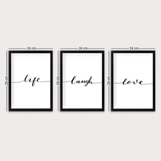 Set 3 tablouri multicolore din plastic 24x29 cm Love The Home Collection