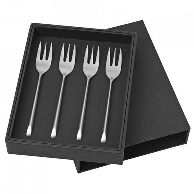 Set 4 furculite pentru desert argintii din metal Sletten Broste Copenhagen