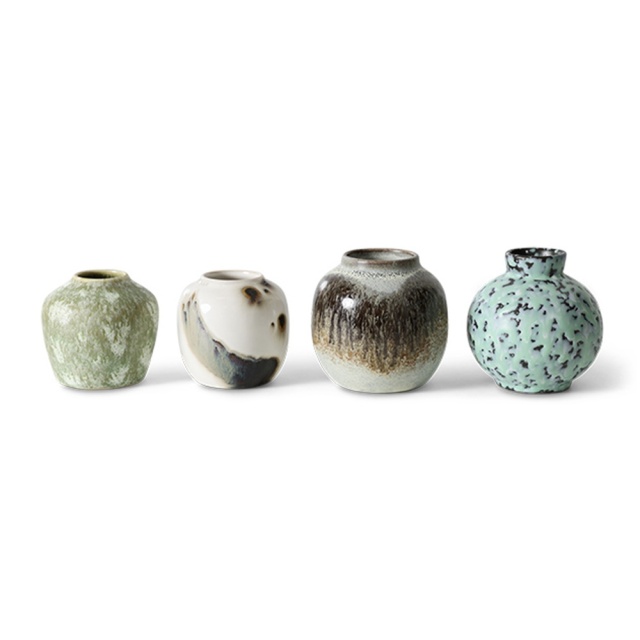 Set 4 vaze decorative multicolore din ceramica Laurie HKliving