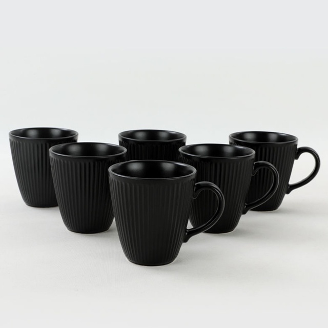 Set 6 cani negre din ceramica 10 cm Merlin The Home Collection