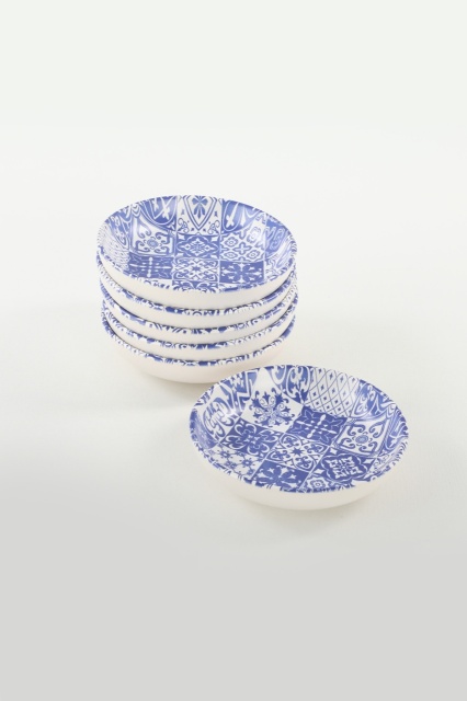 Set 6 sosiere albe/albastre din ceramica Anoda The Home Collection