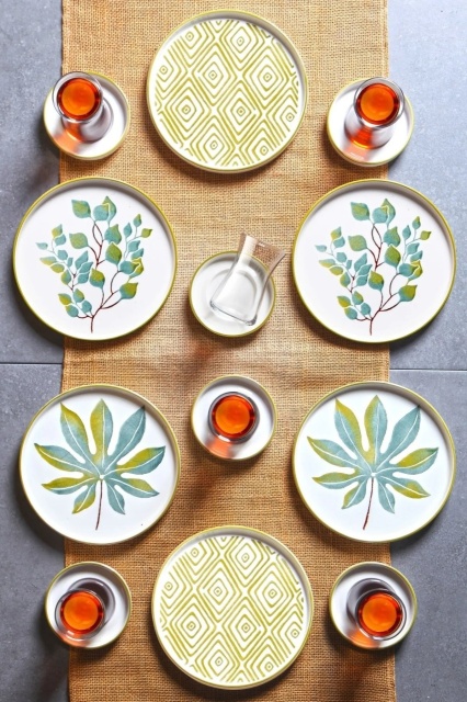 Set de masa 18 piese multicolore din ceramica Tegas The Home Collection