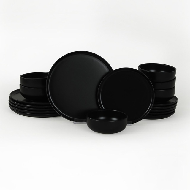 Set de masa 18 piese negre din ceramica Praga The Home Collection